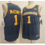 Men's Michigan Wolverines #1 Trey McKenney Navy 2026 Vapor Limited Stitched Football Jersey Men's Michigan Wolverines #1 Trey McKenney Navy 2026 Vapor Limited Stitched Football Jersey