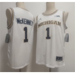 Men's Michigan Wolverines #1 Trey McKenney White 2026 Vapor Limited Stitched Jersey