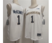 Men's Michigan Wolverines #1 Trey McKenney White 2026 Vapor Limited Stitched Jersey Men's Michigan Wolverines #1 Trey McKenney White 2026 Vapor Limited Stitched Jersey
