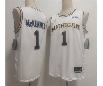 Men's Michigan Wolverines #1 Trey McKenney White 2026 Vapor Limited Stitched Jersey