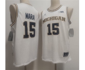 Men's Michigan Wolverines #15 Aday Mara White 2026 Vapor Limited Stitched Football Jersey Men's Michigan Wolverines #15 Aday Mara White 2026 Vapor Limited Stitched Football Jersey