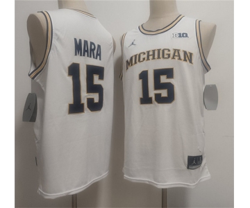 Men's Michigan Wolverines #15 Aday Mara White 2026 Vapor Limited Stitched Football Jersey