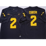 Men's Michigan Wolverines #2 CORUM Blue Stitched Jersey