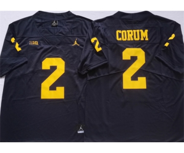Men's Michigan Wolverines #2 CORUM Blue Stitched Jersey