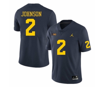 Men's Michigan Wolverines #2 Will Johnson Navy Blue Stitched Jersey