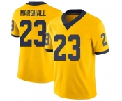 Men's Michigan Wolverines #23 Jordan Marshall Yellow Stitched Football Jersey