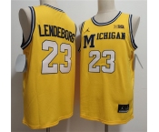 Men's Michigan Wolverines #23 Yaxel Lendeborg Yellow 2026 Vapor Limited Stitched Jersey Men's Michigan Wolverines #23 Yaxel Lendeborg Yellow 2026 Vapor Limited Stitched Jersey