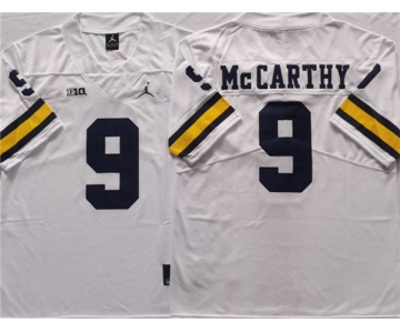 Men's Michigan Wolverines #9 McCARTHY White Stitched Jersey