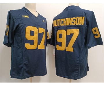 Men's Michigan Wolverines #97 Aidan Hutchinson 2023 F.U.S.E. Navy Stitched Jersey