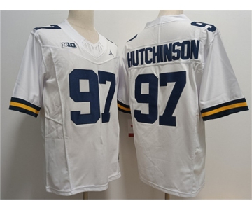 Men's Michigan Wolverines #97 Aidan Hutchinson White 2023 F.U.S.E. Stitched Jersey