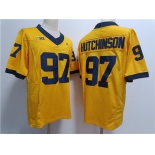 Men's Michigan Wolverines #97 Aidan Hutchinson Yellow Stitched Jersey