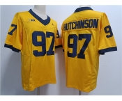 Men's Michigan Wolverines #97 Aidan Hutchinson Yellow Stitched Jersey