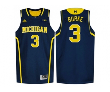 Michigan Wolverines Trey Burke #3 Basketball Authentic Jersey - Navy Blue
