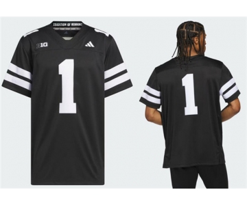 Men's Nebraska Cornhuskers #1 Black Stitched Football Jersey