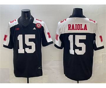 Men's Nebraska Cornhuskers #15 Dylan Raiola Black Alternate 2024 F.U.S.E. With Patch Vapor Limited Stitched Football Jersey