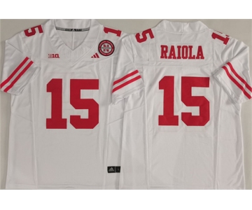 Men's Nebraska Cornhuskers #15 Dylan Raiola White F.U.S.E. With Patch Vapor Limited Stitched Jersey