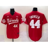 Men's Nebraska Huskers #44 Gabe Swansen Red Back 2 Back Champions Patch Vapor Premier Limited Stitched Jersey Men's Nebraska Huskers #44 Gabe Swansen Red Back 2 Back Champions Patch Vapor Premier Limited Stitched Jersey