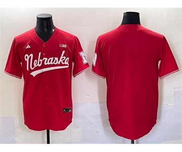 Men's Nebraska Huskers Blank Red With Patch Stitched Jersey