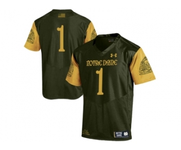 2016 Under Armour Men's #1 Fan Notre Dame Fighting Irish 2016 Shamrock Series Premier College Football Jersey - Olive Green