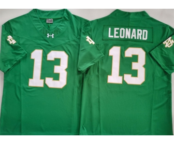 Men's Notre Dame Fighting Irish #13 Riley Leonard Green 2024 F.U.S.E. Limited Stitched Jersey