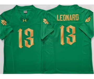 Men's Notre Dame Fighting Irish #13 Riley Leonard Green 2025 F.U.S.E. Limited Stitched Jersey
