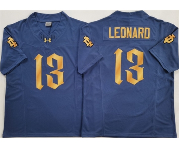 Men's Notre Dame Fighting Irish #13 Riley Leonard Navy Blue 2025 F.U.S.E. Limited Stitched Jersey