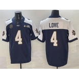 Men's Notre Dame Fighting Irish #4 Jeremiyah Love Navy Alternate F.U.S.E. 2025 CFP Final Patch Limited Stitched Football Jersey