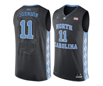 2016 Men's North Carolina Tar Heels Brice Johnson #11 College Basketball Jersey - Black