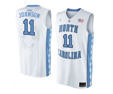 2016 Men's North Carolina Tar Heels Brice Johnson #11 College Basketball Jersey - White