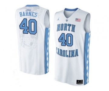 2016 Men's North Carolina Tar Heels Harrison Barnes #40 College Basketball Jersey - Whi