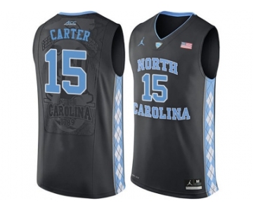 2016 Men's North Carolina Tar Heels Vince Carter #15 College Basketball Jersey - Black