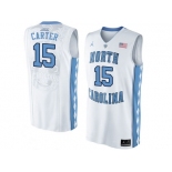 2016 Men's North Carolina Tar Heels Vince Carter #15 College Basketball Jersey - White