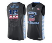 2016 US Flag Fashion 2016 Men's North Carolina Tar Heels Vince Carter #15 College Basketball Jersey - Black