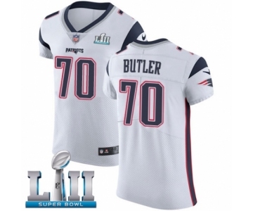 Men's Nike New England Patriots #70 Adam Butler White Vapor Untouchable Elite Player Super Bowl LII NFL Jersey
