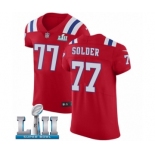 Men's Nike New England Patriots #77 Nate Solder Red Alternate Vapor Untouchable Elite Player Super Bowl LII NFL Jersey