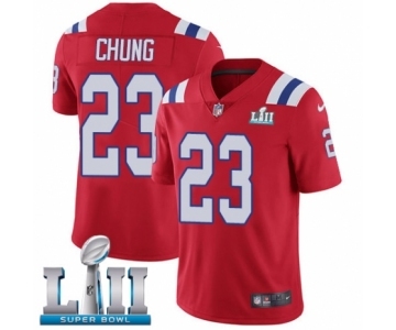 Men's Nike New England Patriots #23 Patrick Chung Red Alternate Vapor Untouchable Limited Player Super Bowl LII NFL Jersey