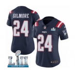 Women's Nike New England Patriots #24 Stephon Gilmore Limited Navy Blue Rush Vapor Untouchable Super Bowl LII NFL Jersey