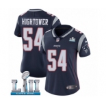 Women's Nike New England Patriots #54 Dont'a Hightower Navy Blue Team Color Vapor Untouchable Limited Player Super Bowl LII NFL Jersey