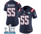 Women's Nike New England Patriots #55 Cassius Marsh Limited Navy Blue Rush Vapor Untouchable Super Bowl LII NFL Jersey