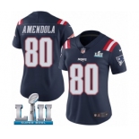 Women's Nike New England Patriots #80 Danny Amendola Limited Navy Blue Rush Vapor Untouchable Super Bowl LII NFL Jersey