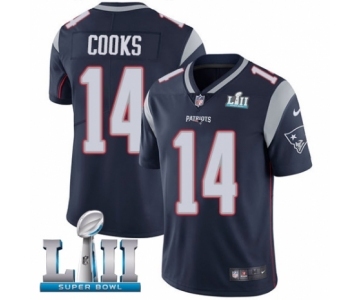 Youth Nike New England Patriots #14 Brandin Cooks Navy Blue Team Color Vapor Untouchable Limited Player Super Bowl LII NFL Jersey