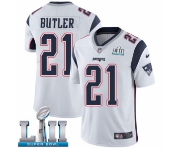 Youth Nike New England Patriots #21 Malcolm Butler White Vapor Untouchable Limited Player Super Bowl LII NFL Jersey