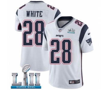 Youth Nike New England Patriots #28 James White Vapor Untouchable Limited Player Super Bowl LII NFL Jersey
