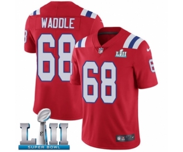 Youth Nike New England Patriots #68 LaAdrian Waddle Red Alternate Vapor Untouchable Limited Player Super Bowl LII NFL Jersey