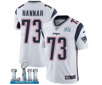 Youth Nike New England Patriots #73 John Hannah White Vapor Untouchable Limited Player Super Bowl LII NFL Jersey