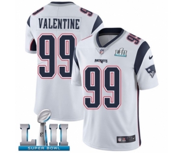 Youth Nike New England Patriots #99 Vincent Valentine White Vapor Untouchable Limited Player Super Bowl LII NFL Jersey