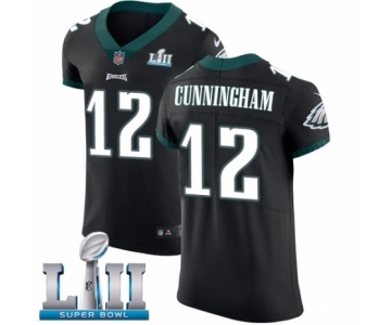 Men's Nike Philadelphia Eagles #12 Randall Cunningham Black Vapor Untouchable Elite Player Super Bowl LII NFL Jersey