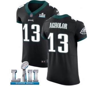 Men's Nike Philadelphia Eagles #13 Nelson Agholor Black Vapor Untouchable Elite Player Super Bowl LII NFL Jersey