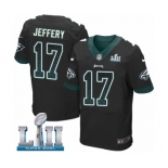 Men's Nike Philadelphia Eagles #17 Alshon Jeffery Elite Black Alternate Drift Fashion Super Bowl LII NFL Jersey