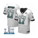 Men's Nike Philadelphia Eagles #17 Alshon Jeffery Elite White Road Drift Fashion Super Bowl LII NFL Jersey